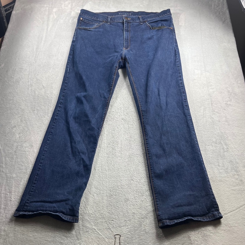 Mott & Bow Mens Straight Leg Jeans Dark Wash Blue Denim 42x32 13233